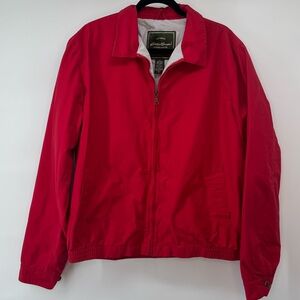 Vintage Eddie Bauer Water Repellent Vibrant Red Windbreaker Men's Size XL Tall